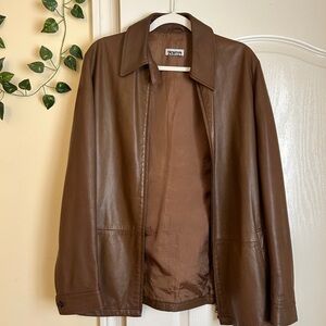Classic Vintage Brown Leather Jacket